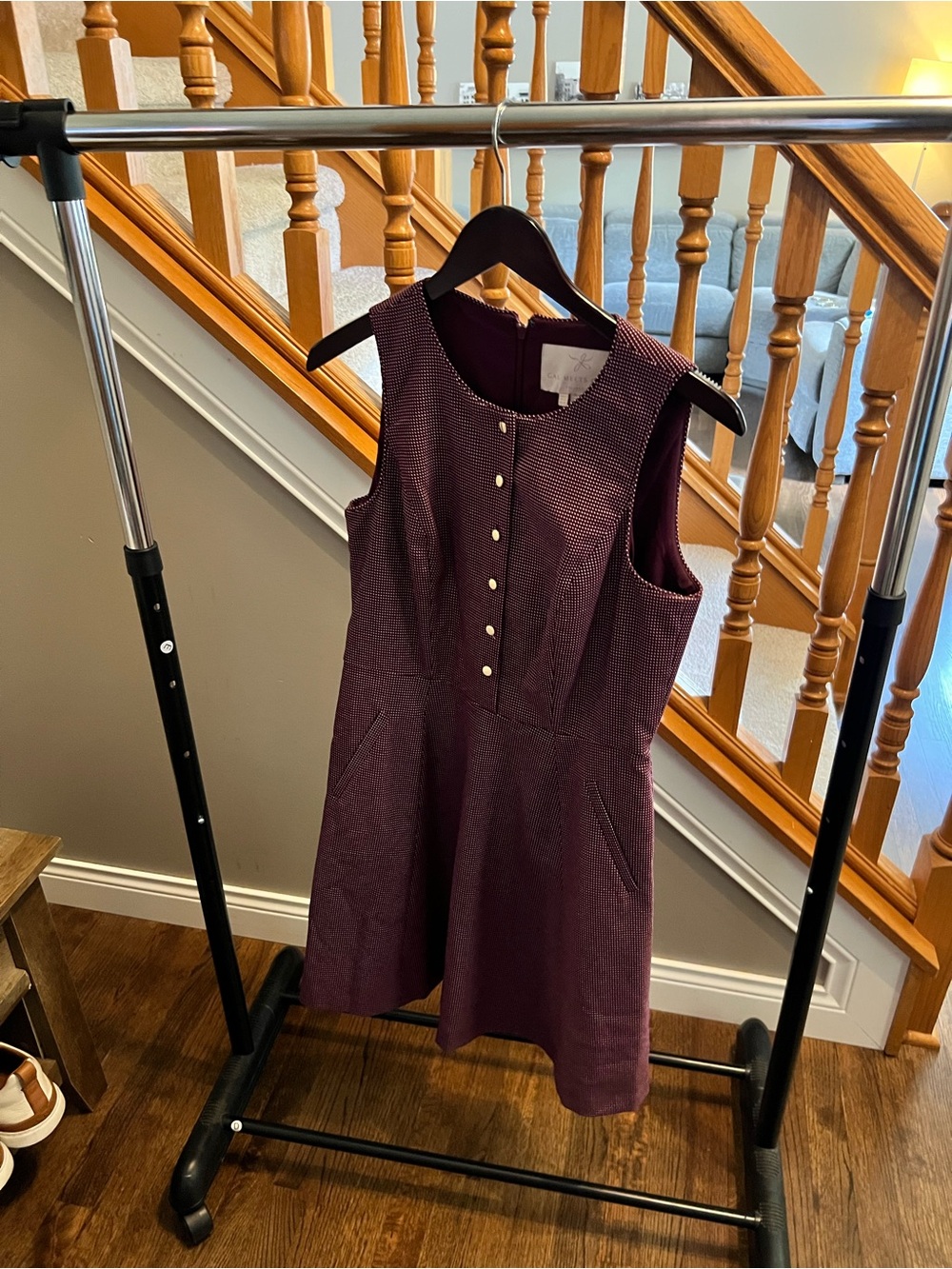 Gal Meets Glam Plum Sleeveless Fit-and-Flare Dress meg